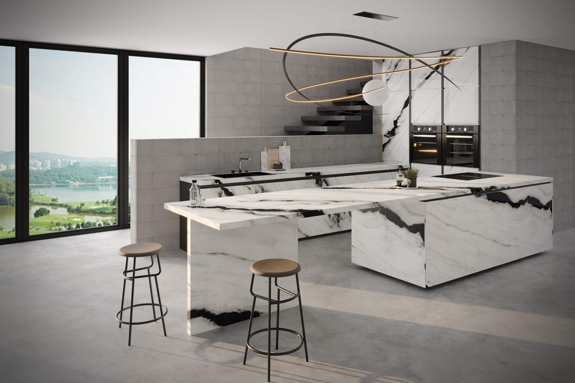 Lamar Panda White Porselen Tezgah