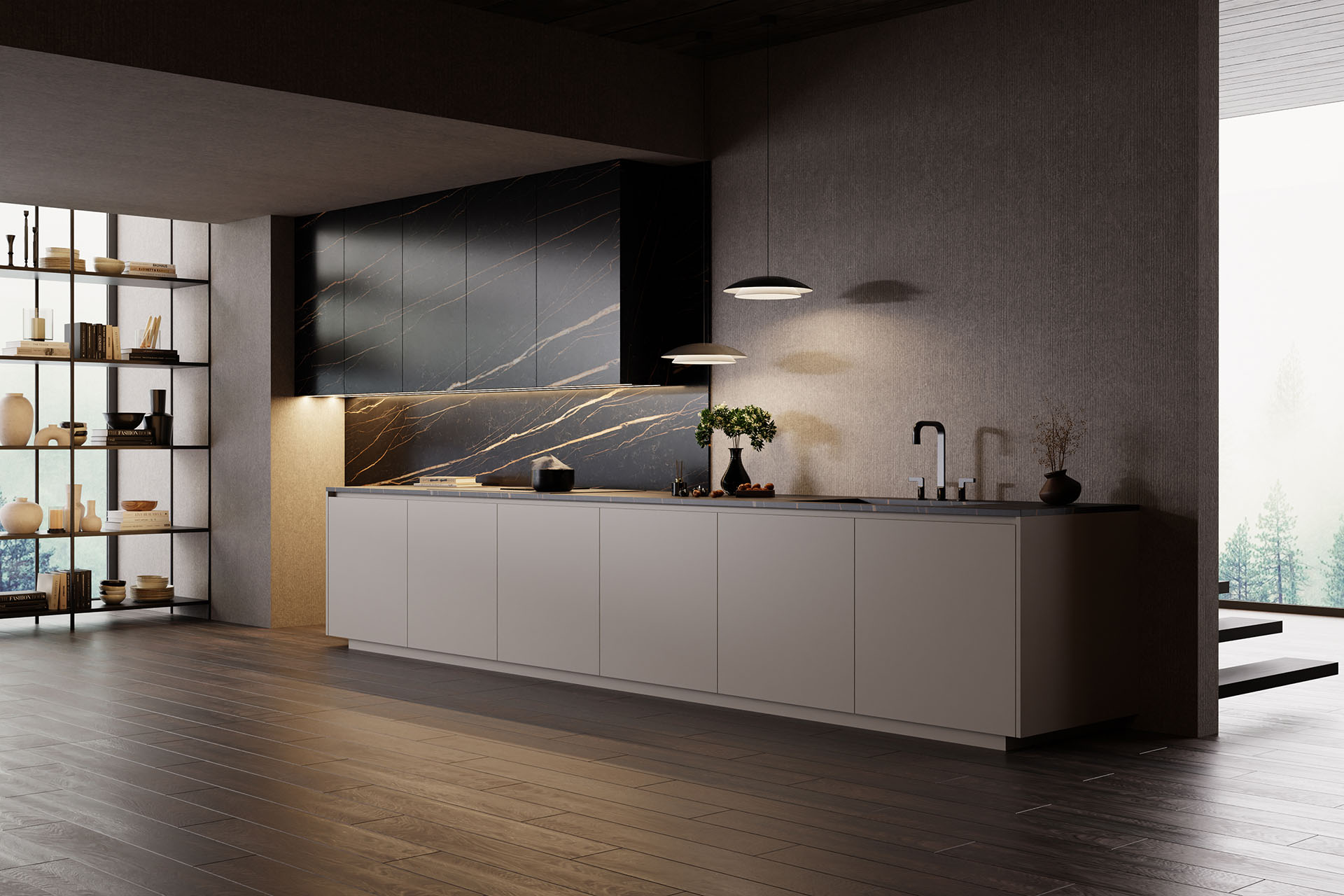 Lamar Sahara Noir Porselen Tezgah