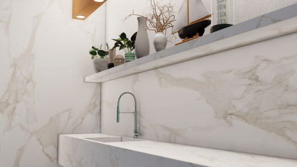 Lamar Statuario Elite Porselen Tezgah