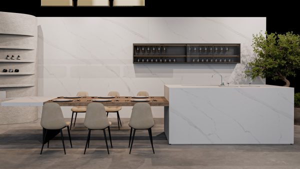 Lamar Statuario Pearl Porselen Tezgah