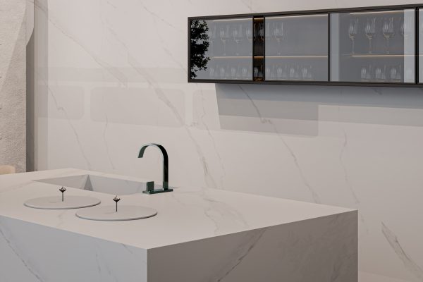 Lamar Statuario Pearl Porselen Tezgah