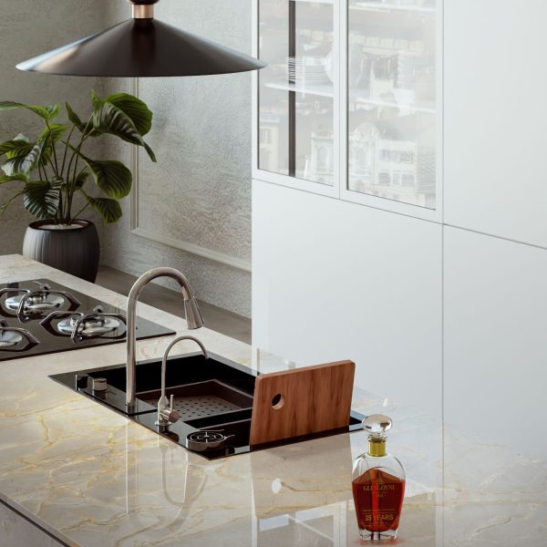 Lamar Versace Gold Porselen Tezgah