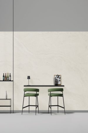 Travertino Minimal White Lapp Matt | Level Porselen Tezgah