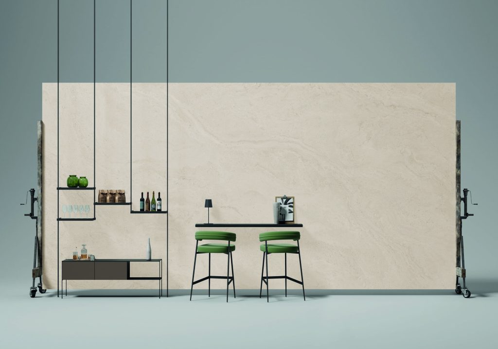 Travertino Minimal White | Level Porselen Tezgah