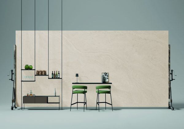 Travertino Minimal White | Level Porselen Tezgah