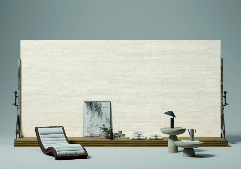 Travertino Vein White | Level Porselen Tezgah