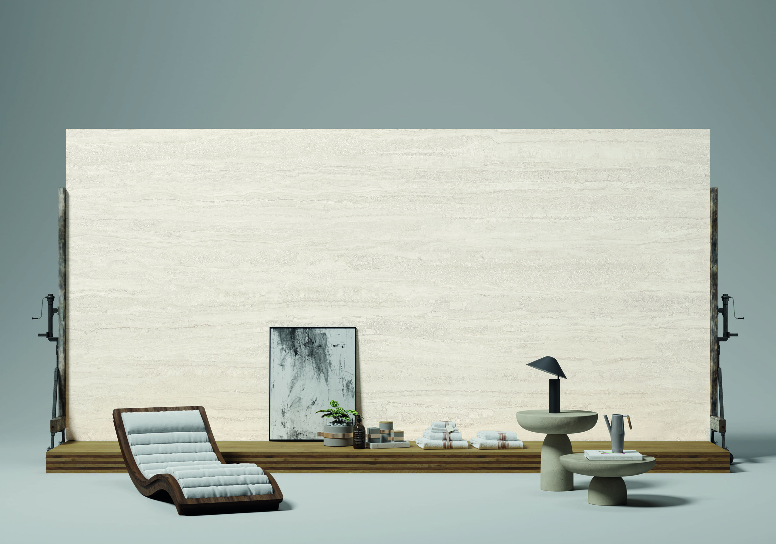 Travertino Vein White | Level Porselen Tezgah