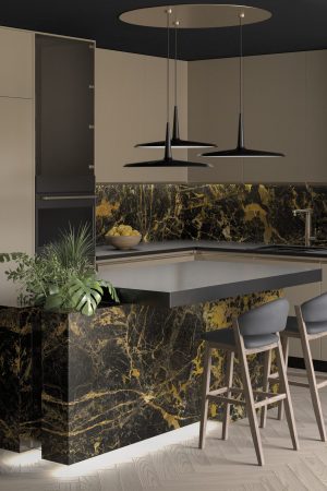 Lapidura Black Gold 12mm Porselen Tezgah