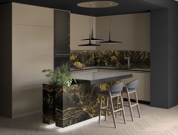 Lapidura Black Gold 12mm Porselen Tezgah