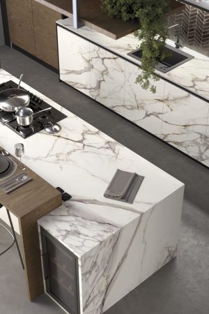 Lapidura Calacatta Dorato 12mm Porselen Tezgah