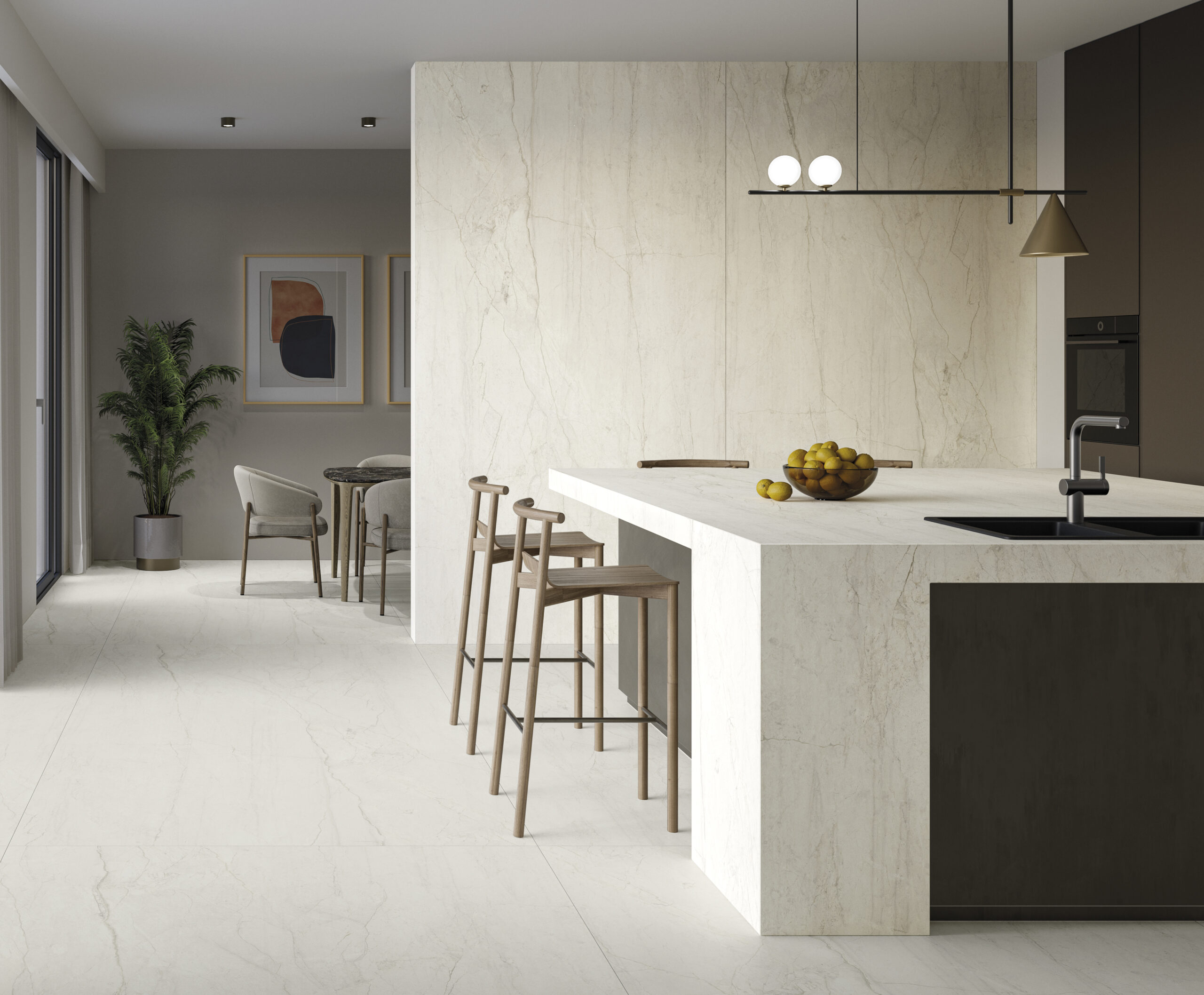 Lapidura Macaubas White 12mm Porselen Tezgah