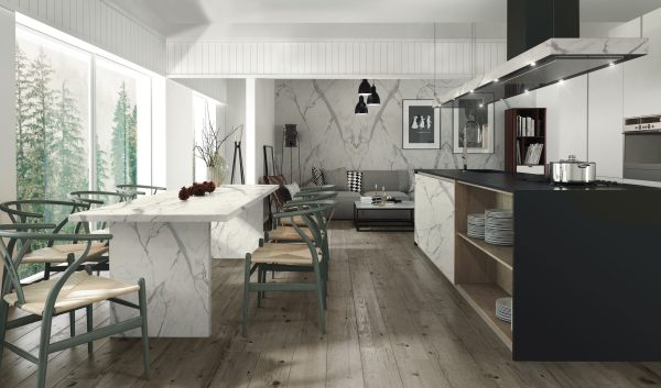 Lapidura Statuario Leonardo 12mm Porselen Tezgah