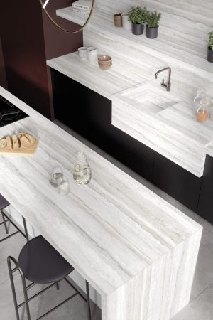 Lapidura Heaven Travertino White 12mm Porselen Tezgah
