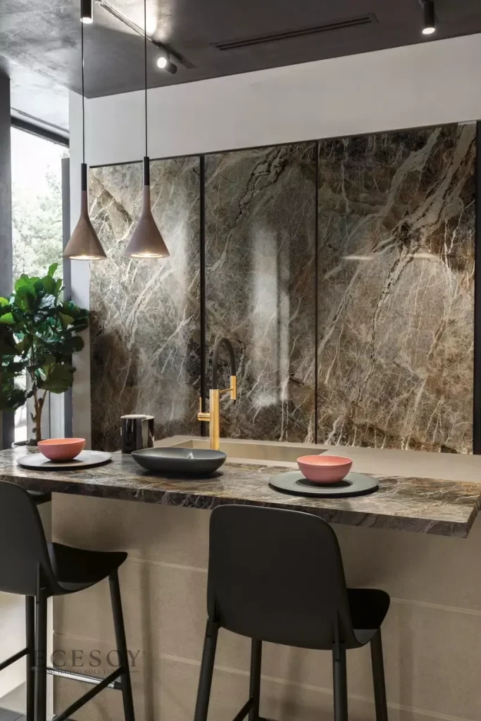 Lapidura Stone Marble Sequoia | Porselen Mutfak Tezgahı