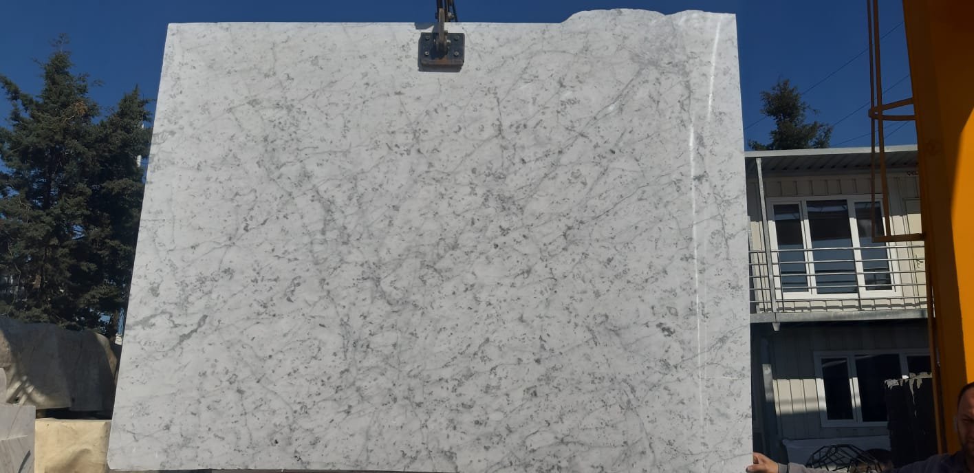 Bianco Carrara Mermer Plaka - Görsel 1
