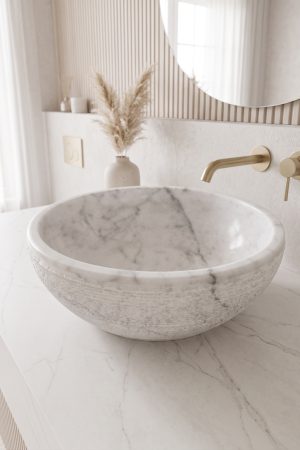Mahanca White Natural Stone Sink