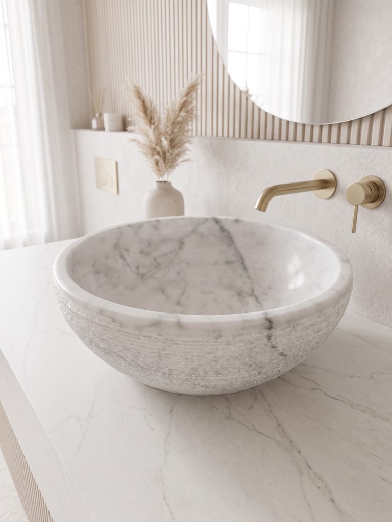 Mahanca White Natural Stone Sink